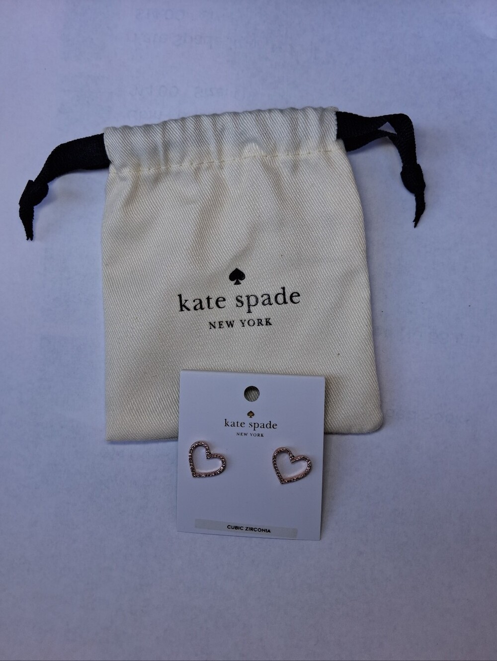 KATE SPADE Scrunched Scallops Heart Open Stud Earrings in Rose Gold NEW